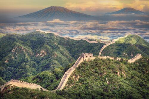 Landschaft mit chinesicher Mauer