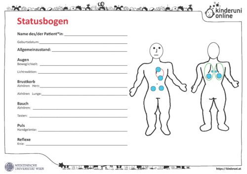 Plakat Statusbogen eines/ einer Patient*in zum Ausfüllen