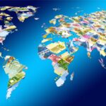 Illustration der Welt aus Geldscheinen