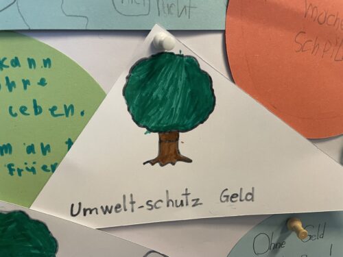 Ideen der Kinder zum Thema Geld: Umweltschutz Geld