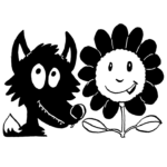 Ein Wolf und eine Blume