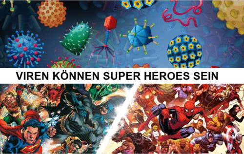 bunte Viren, die auch Superheroes sein können