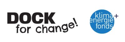 Logos von DOCK for Change und dem Klima- und Energiefonds