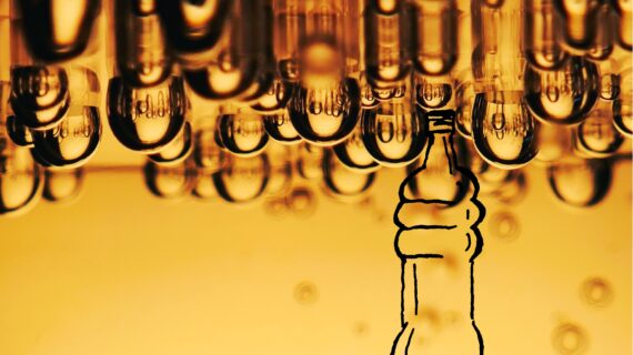 Plastikflasche mit vielen Bläschen
